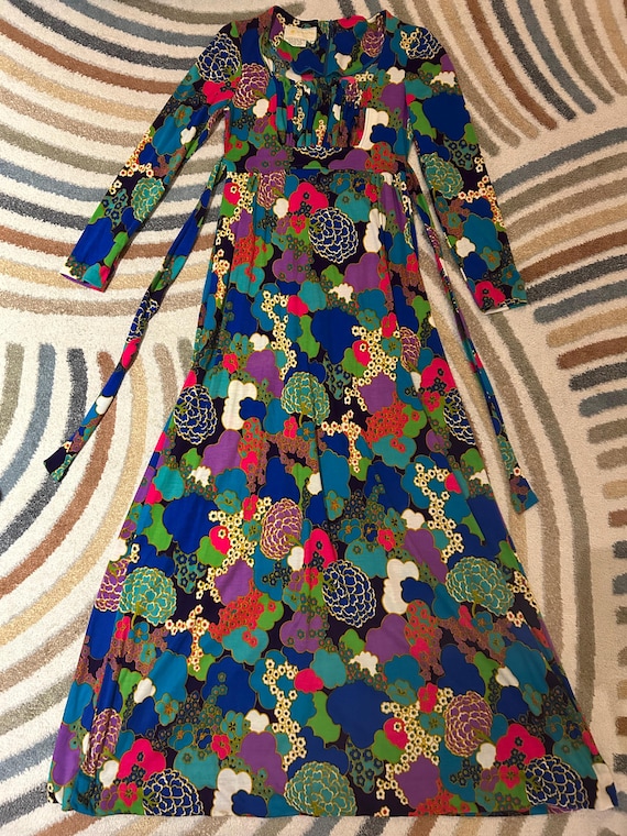 Psychedelic Floral Regency Dress - image 1