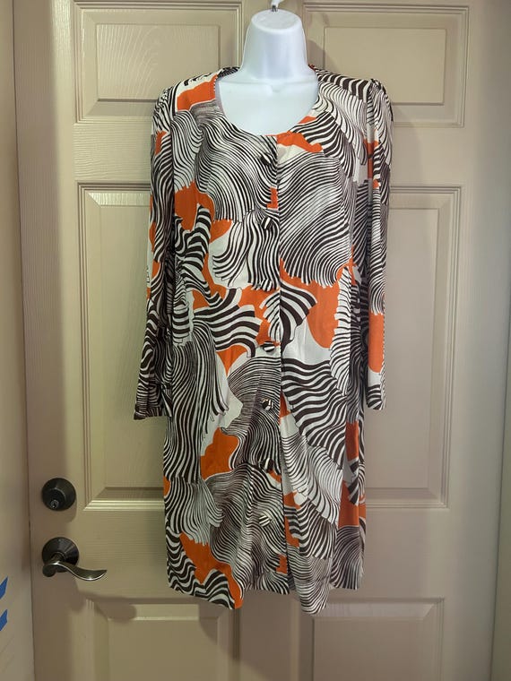 Button-Down Psychedelic Mod Tunic Dress - image 3