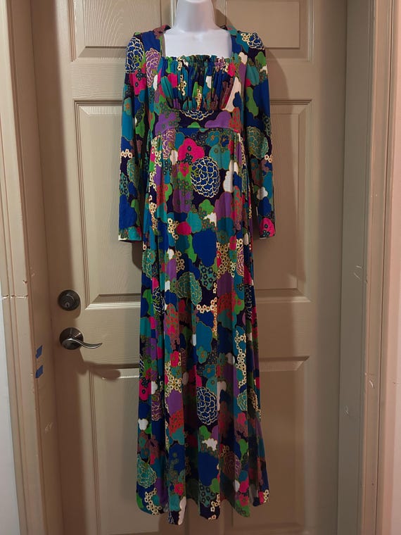 Psychedelic Floral Regency Dress - image 2