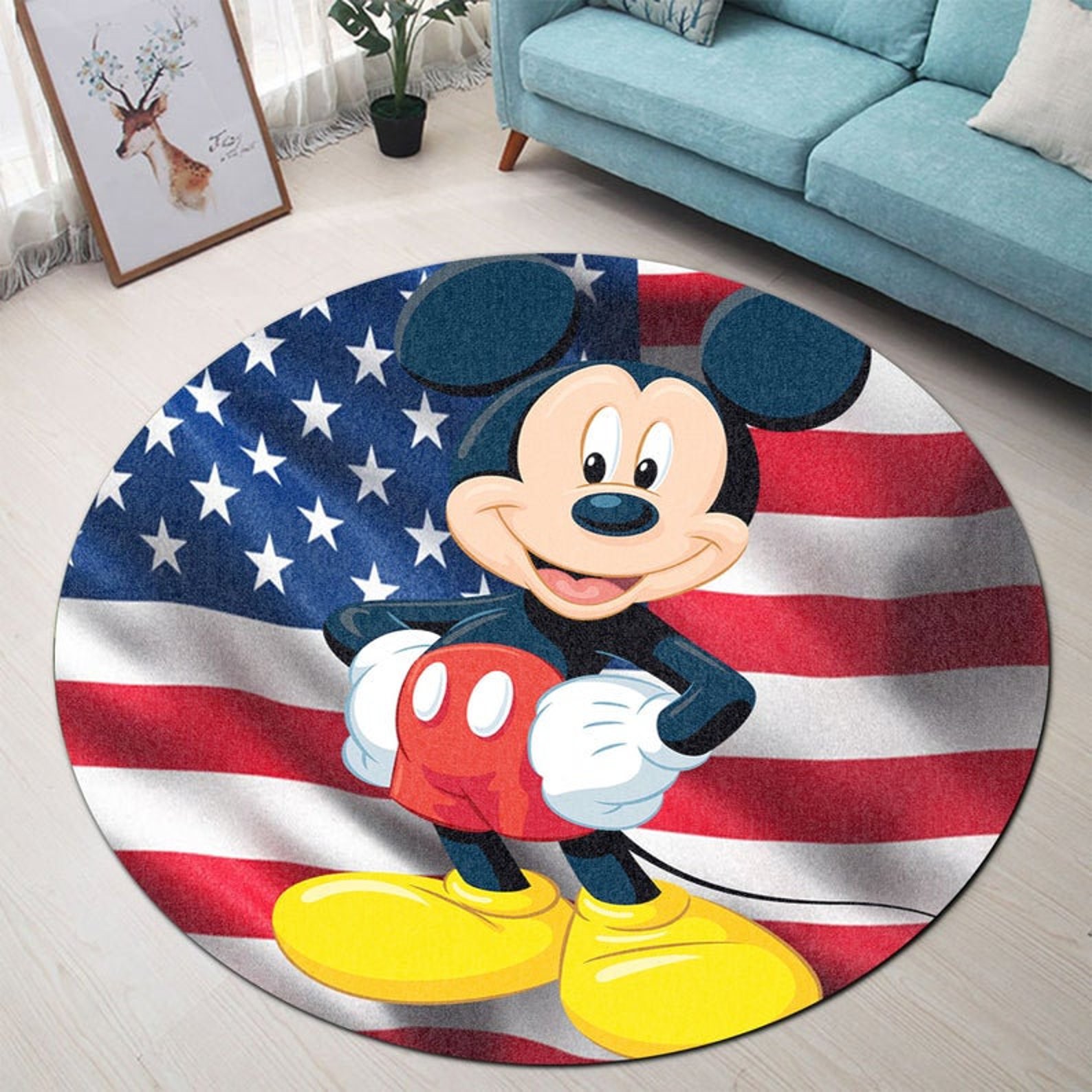 Mickey Mouse Wohnzimmer Runde Teppiche Amerika | Etsy
