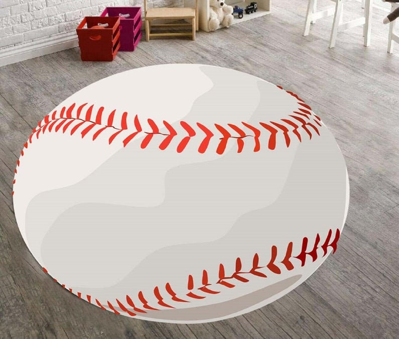 Baseball Wohnzimmer Runde Teppiche MLB Bodenteppiche | Etsy