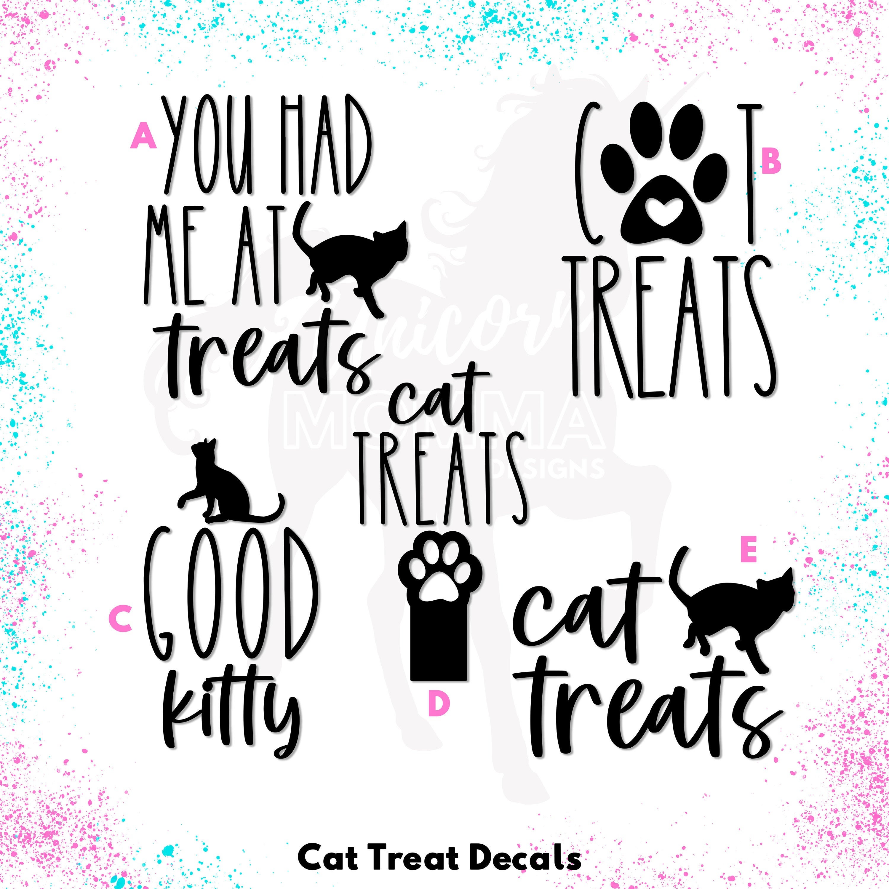 Cat Treat Jar Vinyl Decal for Cat Kitten Kitty Treats Jar Etsy