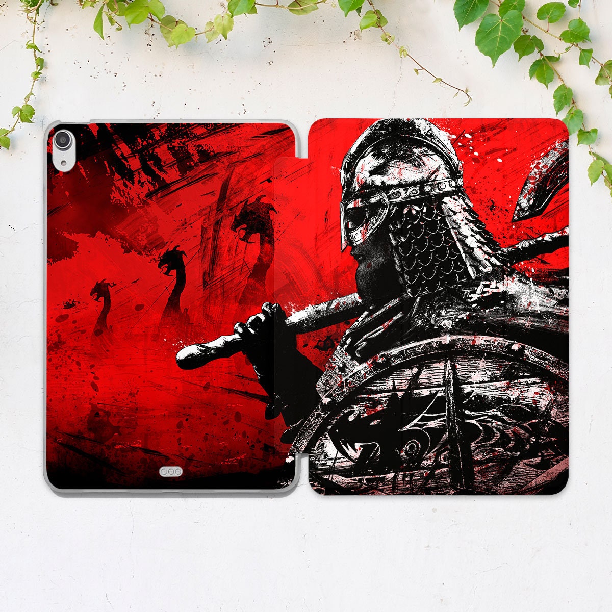 Étui iPad samouraï étui iPad guerrier rouge étui iPad flip housse iPad smart étui iPad étui homme iPad Air 5 étui iPad mini 6 iPad 11 2020