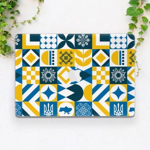 Ukraine art Macbook case native Ukrainian art case Yellow and blue Collage Ornamental art case Pro Retina 13 Pro 16 2021  Pro 14 Hard case