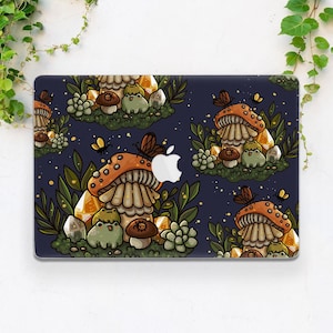 Kawaii frog case Macbook hard shell Mushrooms print Macbook case cartoon Cute animal case Macbook Pro 14 Air 13 2022 case Macbook Air 15