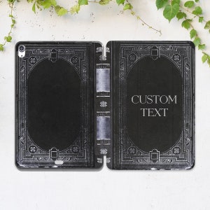 Custodia per iPad sembra un libro Custodia nera per iPad Custodia personalizzata per iPad Custodia personalizzata Custodia vintage per iPad Custodia artistica semplice Custodia per iPad da uomo Ornamentale