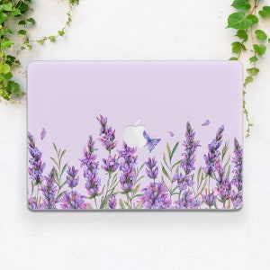 Macbook case lavender Macbook case purple Air 13 M2 case Macbook Pro 14 Pro 16 2023 case Macbook hard case Cute flowers Macbook case floral