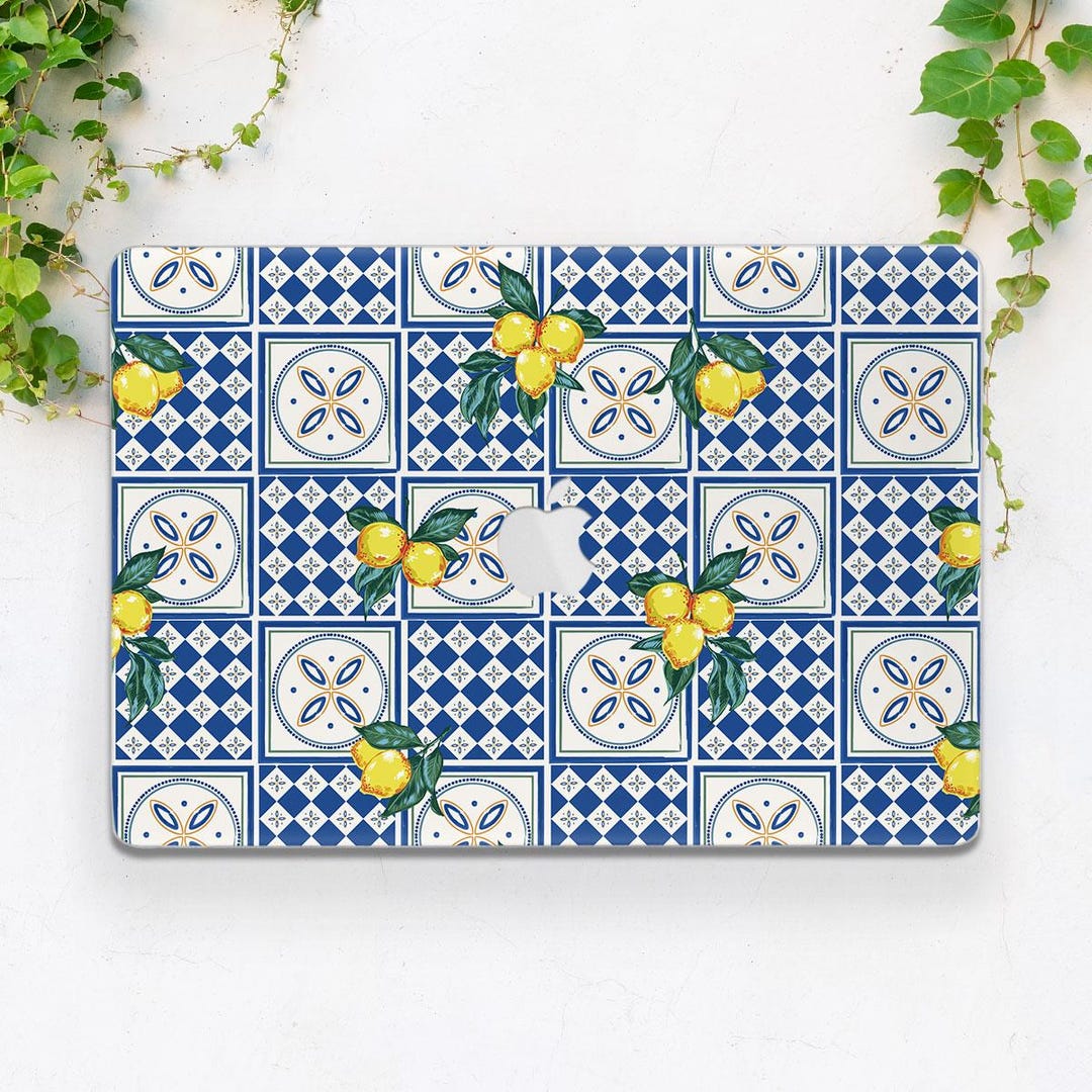 Blue Pattern Case MacBook Case Lemon MacBook Hard Cover Summer Art