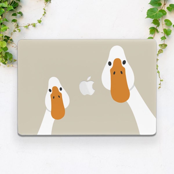 Funny geese print Macbook case bird Macbook case goose Macbook case animal Simple fun case Macbook Pro 16 Air 13 2022 case Macbook Pro 14