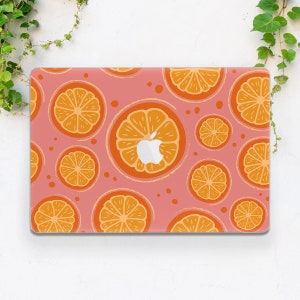 Macbook case pink and orange Citrus art case Macbook hard case Summer fruits Macbook Pro case Macbook Pro 14 Pro 16 2021 case Macbook Pro 15