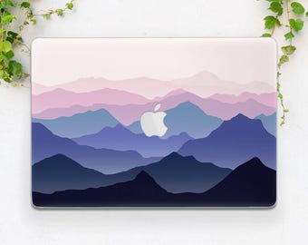 Mountains line Nature print case Light sky Aesthetic Inspirational Girly Macbook case hard man Pro 13 Pro 14 Pro 16 Air 13 Air 15 M5 2025