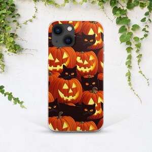 Pumpkin print case Autumn Fall Black cat case iPhone case scary Halloween decor iPhone 14 Pro iPhone 13 case Case for Samsung s23 ultra case