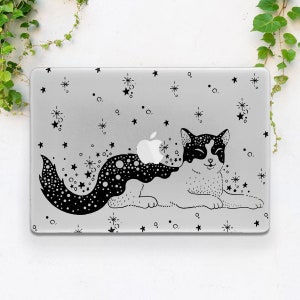 Cute cat print Macbook clear case Macbook case stars Cat lover gift Air 15 case Macbook hard case Macbook M1 air Macbook Pro 13 Macbook