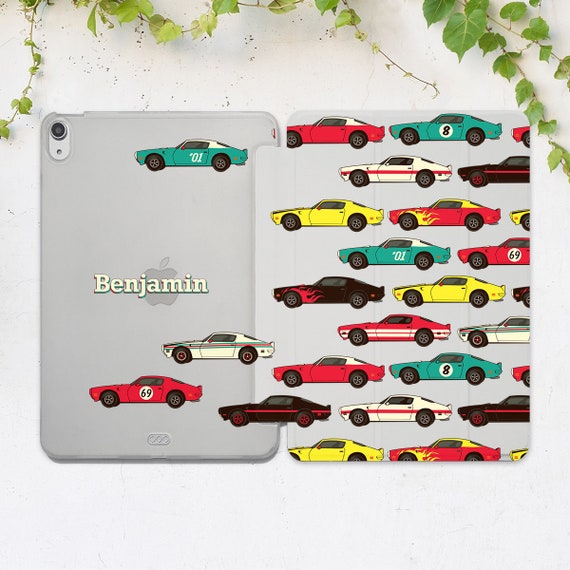Retro Cars Art iPad Case Boys iPad Case Name Personalized