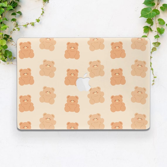 Cute beige bear Simple girly case Macbook hard cover Macbook case toy Gift for her Macbook 2026 case Macbook Air 15 Pro 16 Air 13 Neo M5 M4