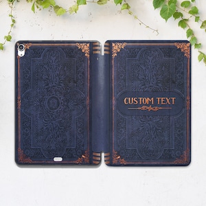 Old book print Case that looks like book iPad smart casr Deep blue case iPad case custom Personalized case Men Gift for him iPad cover