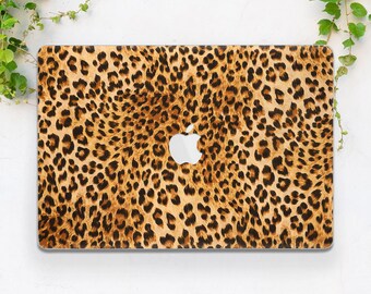 Macbook case cheetah Animal print art Maxbook case brown Macbook case fashion Orange Pro 14 Pro 16 Neo Pro  13 Air 13 Air 15 2026 M5 M4 M3