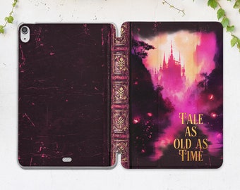 Funda para iPad con estampado de libro de cuentos, funda para iPad con castillo para niñas, parece un libro, iPad mágico para niños, funda para iPad para niño, vintage, Air 13, Mini 7, Pro 13, 11.ª generación