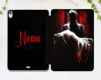 Dark fantasy art iPad case black iPad case name Personalized case iPad case vampire Gothic art case iPad flip cover iPad 10 2 case Air 5