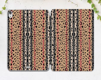 Custodia per iPad con stampa in stile retrò leopardata, stampa animalier africana, custodia per iPad trendy, custodia per iPad alla moda Air 13 2026 Pro 13 Mini 7 A17 10 9 A16 11
