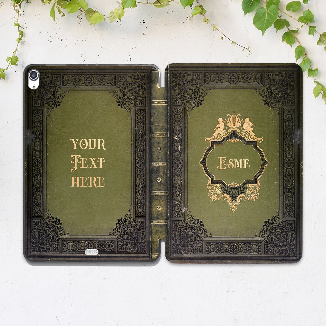 Vintage Book Print Olive Green Case Custom iPad Case iPad Case Etsy
