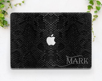 Dark reptile skin print Macbook case custom Personalized Snake Serpent print cover Macbook name Pro 14 2026 Pro 16 Air 15 Air 13 M5 M4 Neo