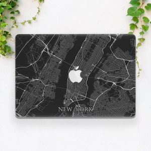 Étui Macbook city New York city map Etui noir Macbook étui signe Pro 13 M2 Macbook étui rigide Macbook étui homme Air 13 2022 Pro 13