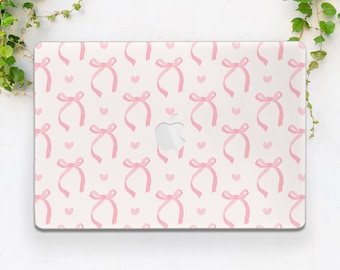 MacBook Case Pink Bow Cute Kawaii Art Light Pink Case MacBook Case