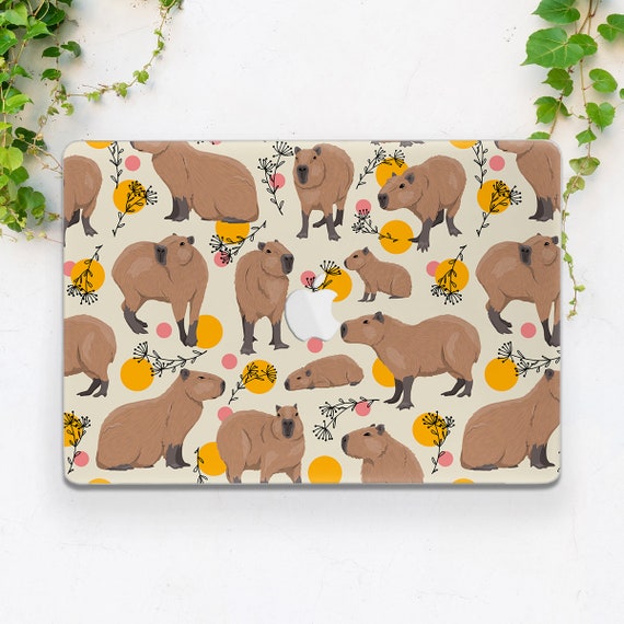 Capybara art case Funny animal art Macbook case cute Macboom hard case Air 13 2021 case Kawaii art case Macbook Pro 14 Pro 16 2021 Pro 13