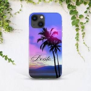 iPhone case summer Custom phone case Palm tree art iPhone case nature iPhone case name iPhone 13 Pro case iPhone XS case iPhone 11 iPhone SE