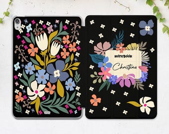 Stampa quaderno Stampa blocco note Nome custodia iPad Custodia personalizzata Stampa botanica personalizzata Sembra un libro Air 13 Pro 13 Mini 7 11a generazione