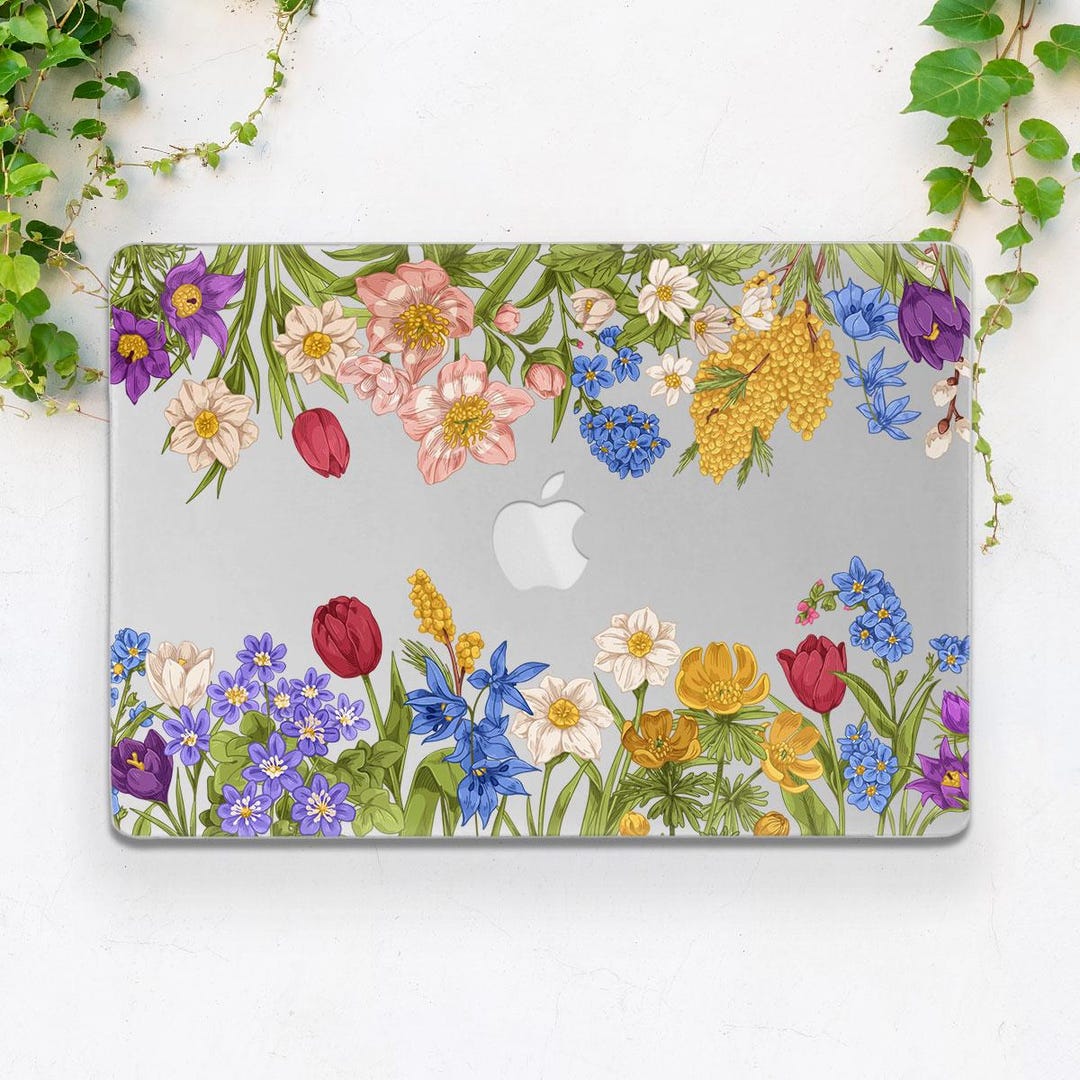 Wild Flowers MacBook Case Tulips Hard Case Cute Spring Summer Aesthetic ...
