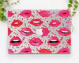 Macbook clear case Lips fashion girly Macbook case woman Hard case Lady Abstract Transparent Air 13 Air 15 2026 Pro 14 Pro 16 Pro 13 Neo