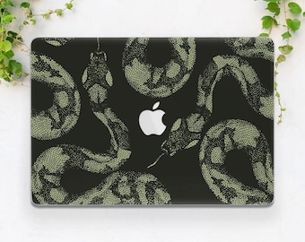 Dark green serpent iPad case snake Tredy print cover Macbook case animal Fashion Gift for him For her Air 15 Air 13 Pro 14 Pro 13 Pro 16 M5