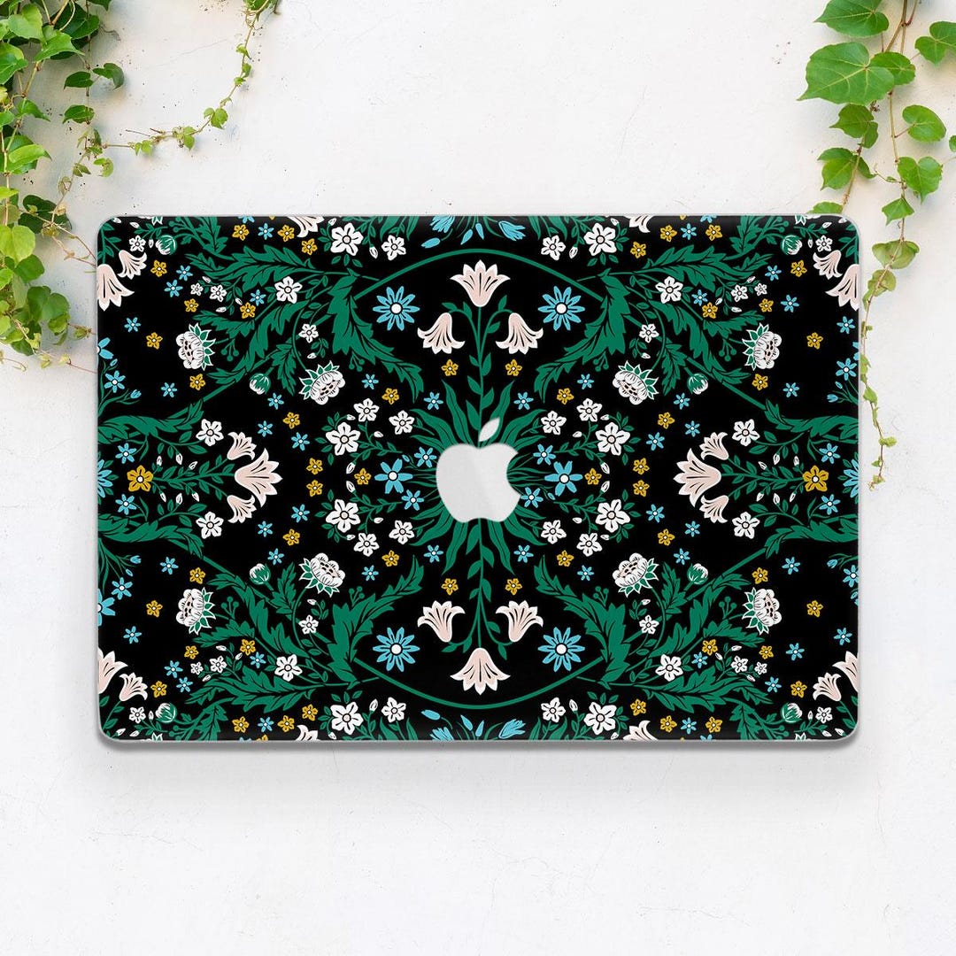 Botanical Aesthetic MacBook Case MacBook Case Floral White Yellow ...