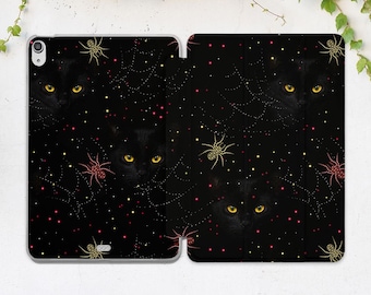 iPad case spider Black print cover iPad case cat Occult animals Spider we print Witchy Yellow Red Black magic A16 10 9 Pro 13 Air 13 Mini 7