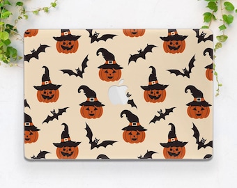 Macbook case bats Halloween decor Macbook case beige Macbook case witchy Pumpkin art case Creepy Spooky Air 13 M5 Air 15 2026 Pro 14 Pro 16