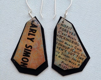 Geometric, Upcycled, Vinyl Record Earrings