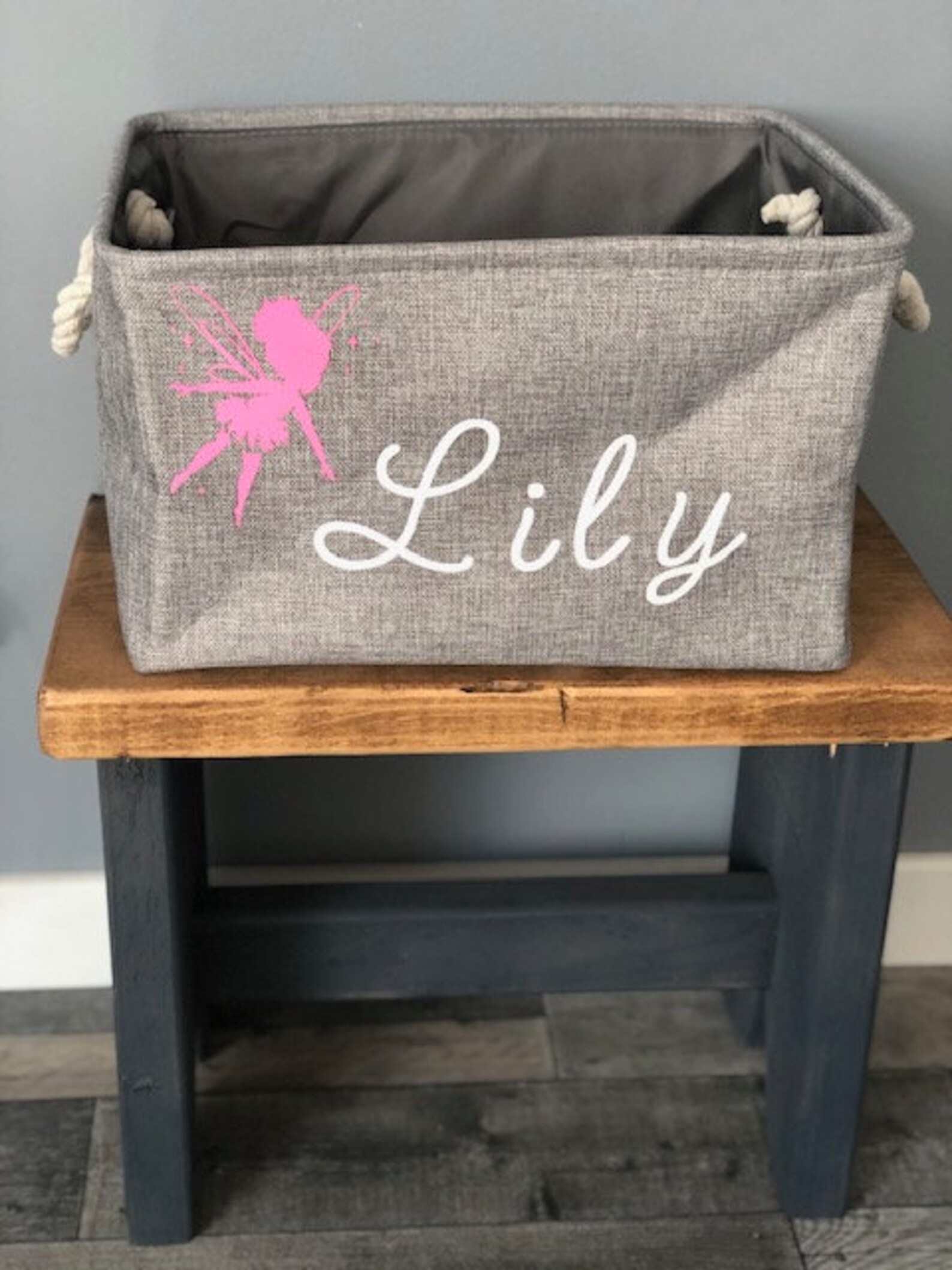 Personalised Childs Toy Basket Storage Bag Bedroom Tidy Toy Etsy