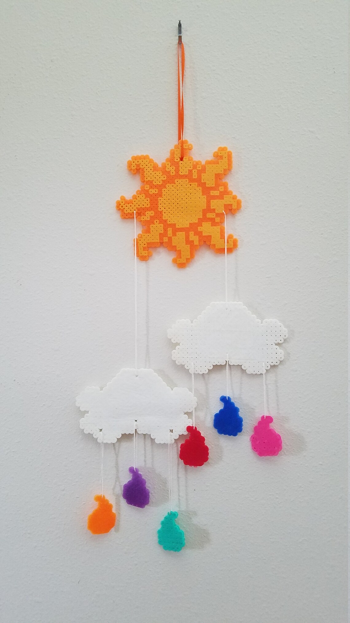 Sun clouds and rain Perler Bead wall hanging Etsy