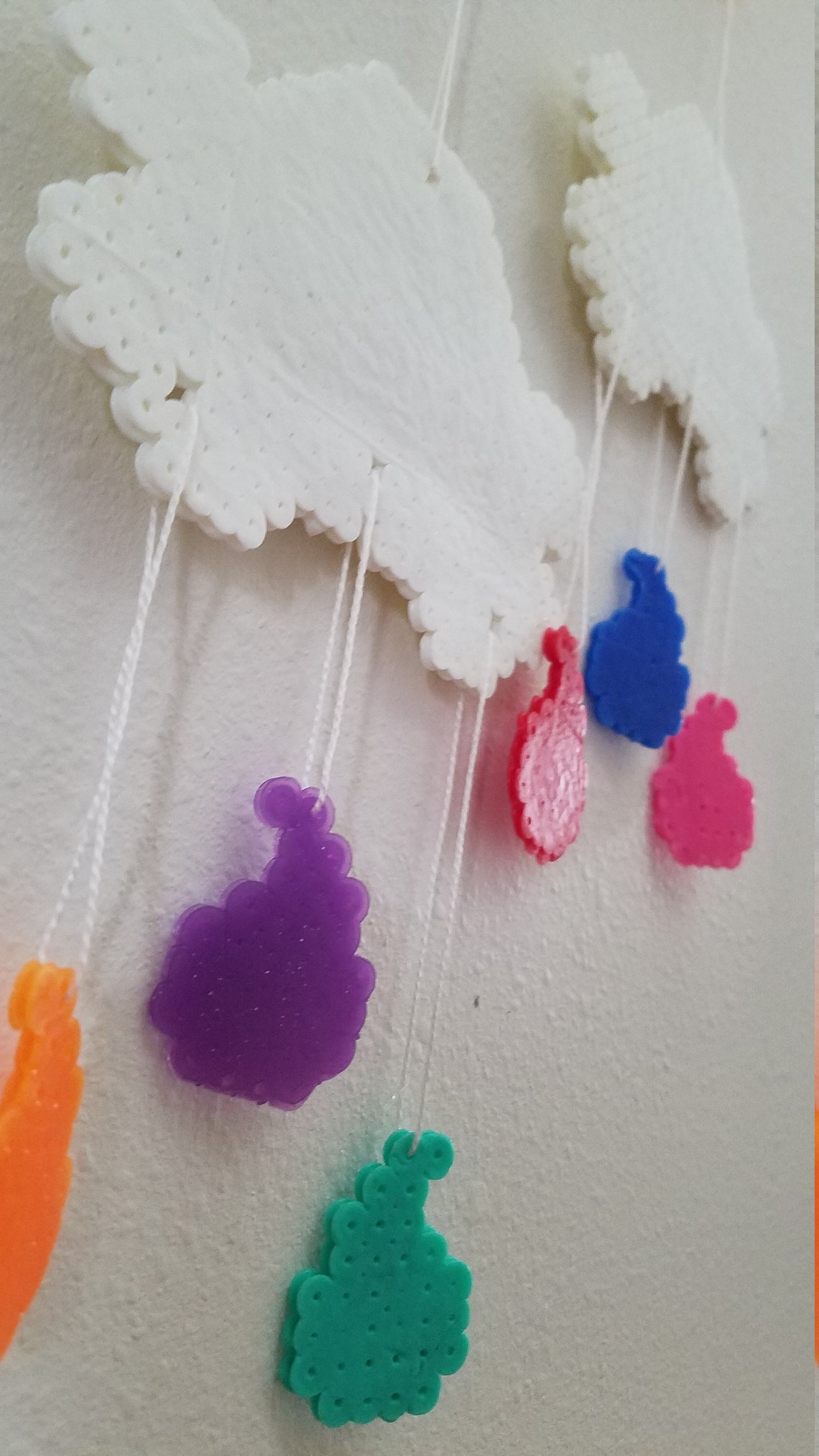 Sun clouds and rain Perler Bead wall hanging Etsy