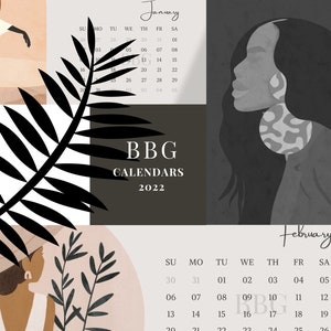 Boujee Black Girl -- January 2022 Digital Calendar -- Macbook Screensaver