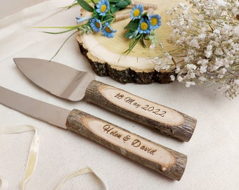 Wedding Cake Knife Set, Rustic Cake Server, Personalized Cake Knife Set, Wedding Personalized Set, Wedding Cake Cutting Set