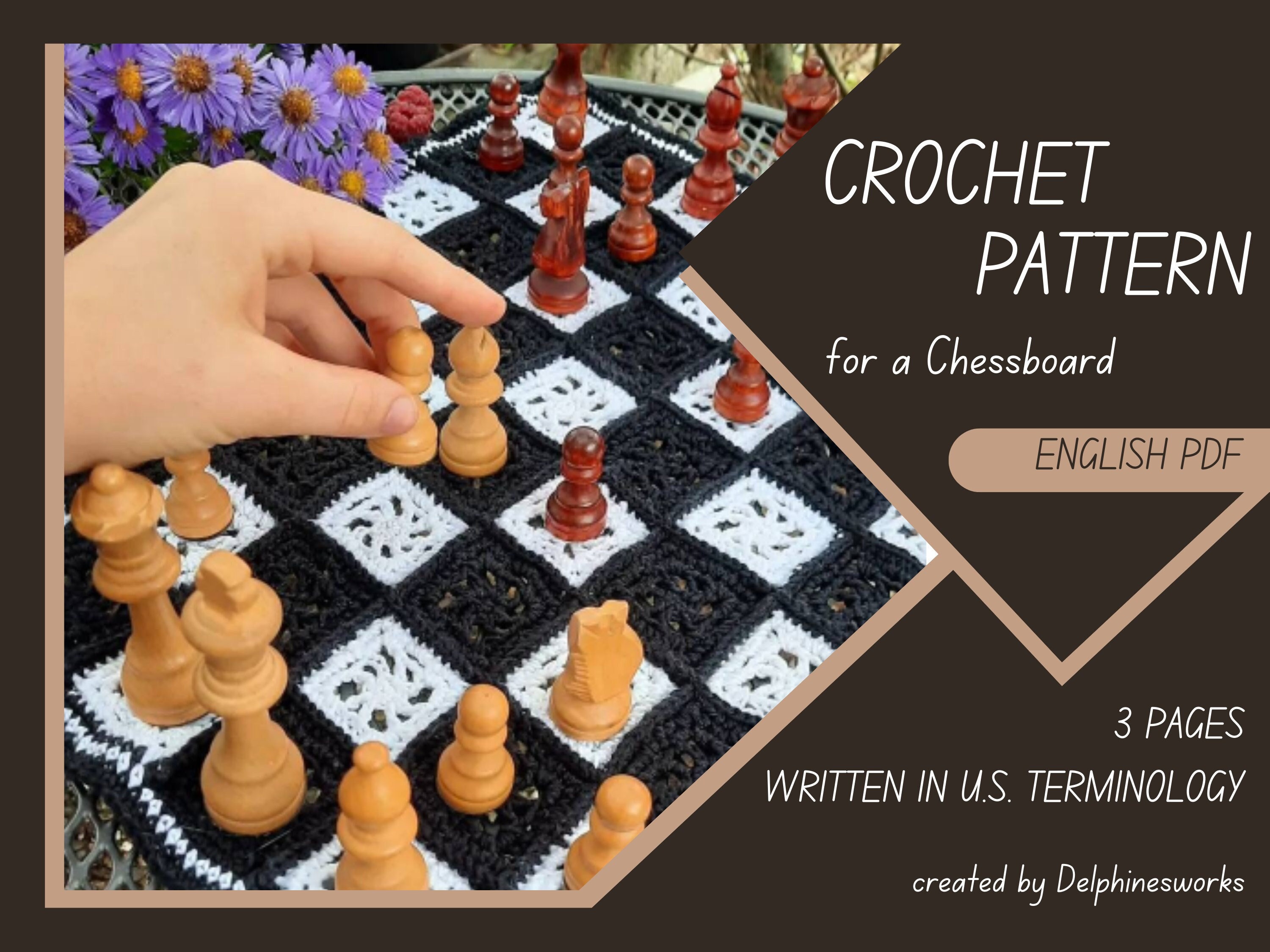 Chess King and Queen Crochet Pattern Chess (Instant Download) 