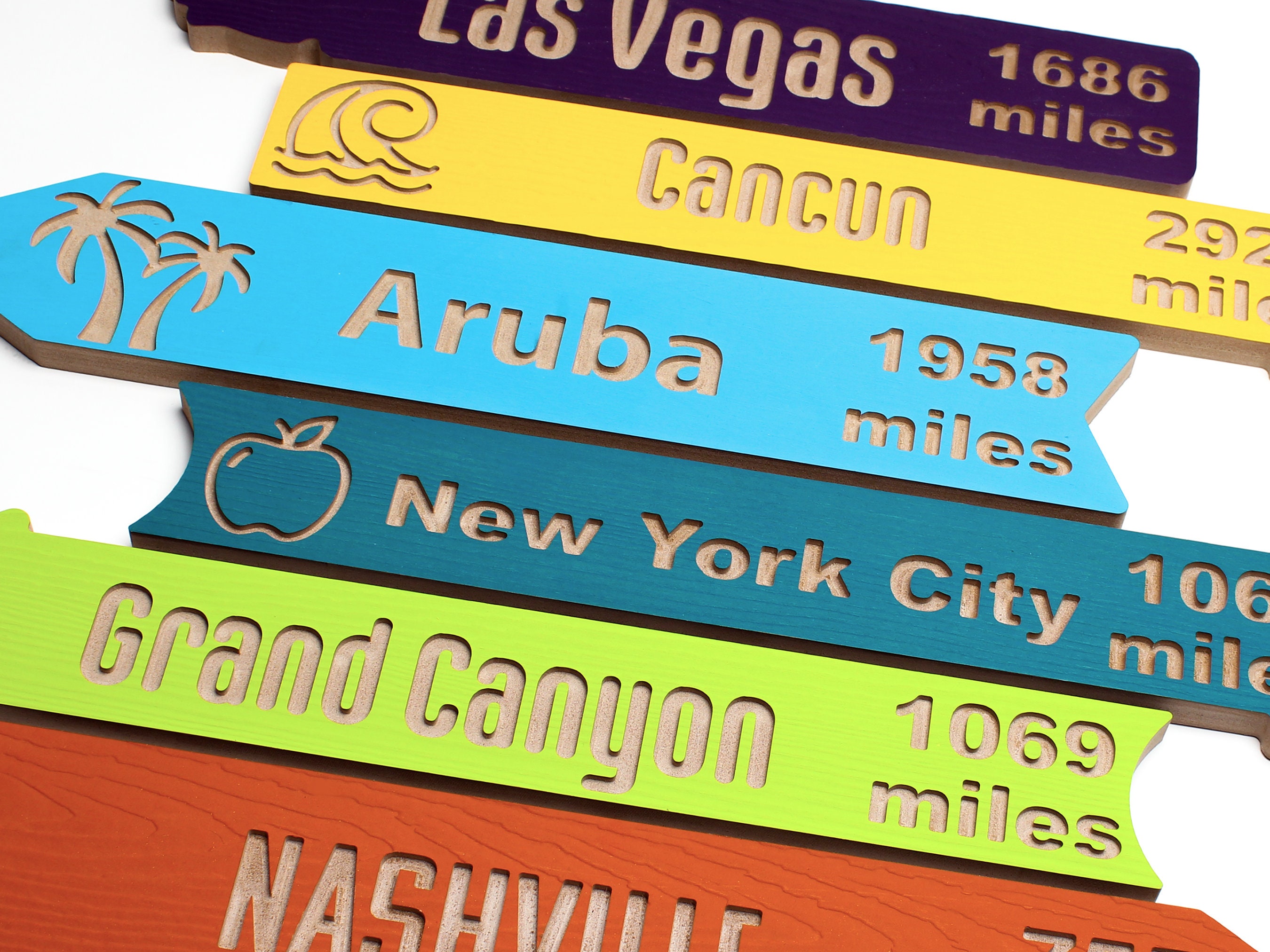 💖Buy 2 Free Shipping💖Direction, Mileage, Destination Outdoor Signs - Personalized Directional Signs - Custom Carved Arrow