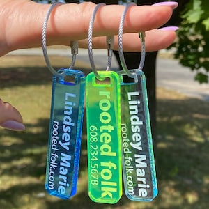Custom Engraved Acrylic Keychain: Personalized Luggage Tag, Backpack Name Tag