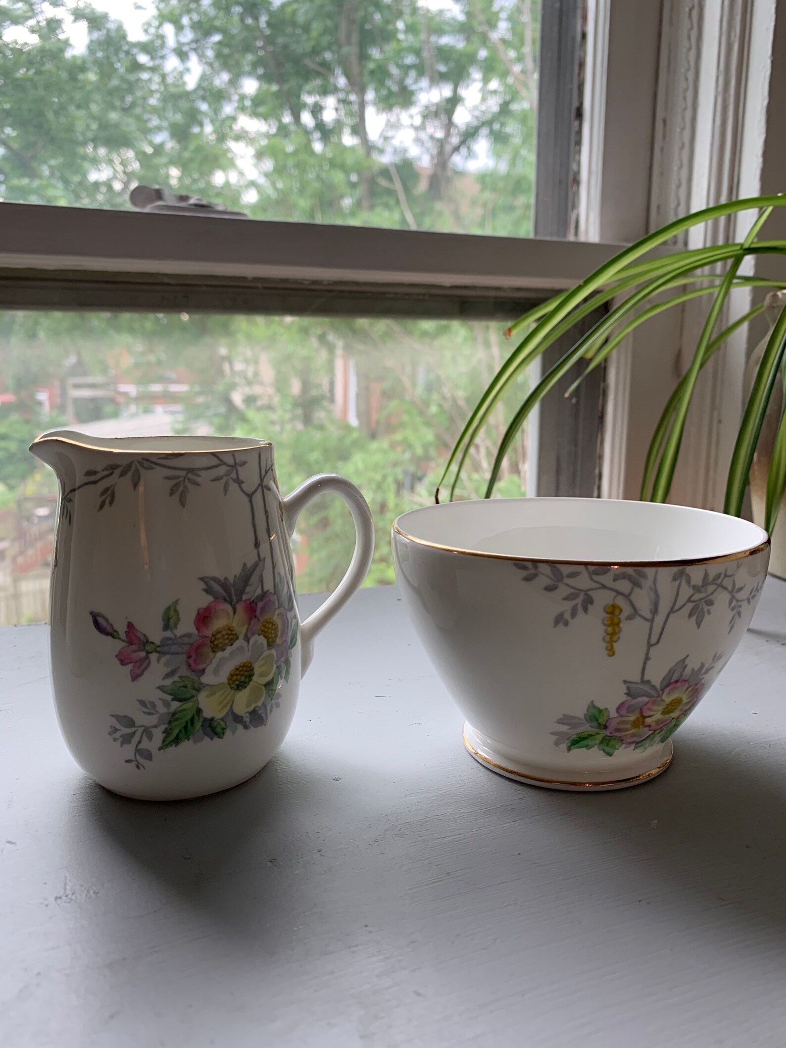 Vintage Creamer and Sugar Bowl Set Etsy