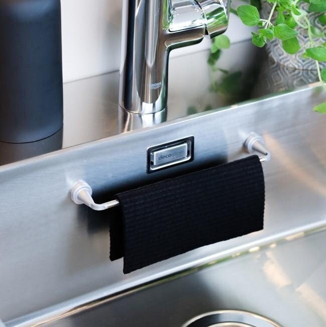 Dual-Bar Kitchen Countertop Dishcloth Drying Rack with 2 Sponge Hooks –  MyGift
