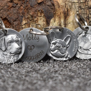 3D dog tags, Pet dog tag, dog ID tag, Personalized pet dog ID tag, puppy tag, dog ID Tag, dog tag for dogs, Silver Dog Tag