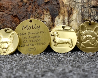 3D dog tags, Pet dog tag, dog ID tag, Personalized pet dog ID tag, puppy tag, dog ID Tag, dog tag for dogs, Copper Dog Tag